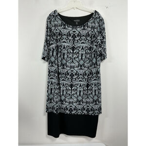 Womans Excellent Connected Apparel Pullover Midi Shift Dress 18W Multicolor